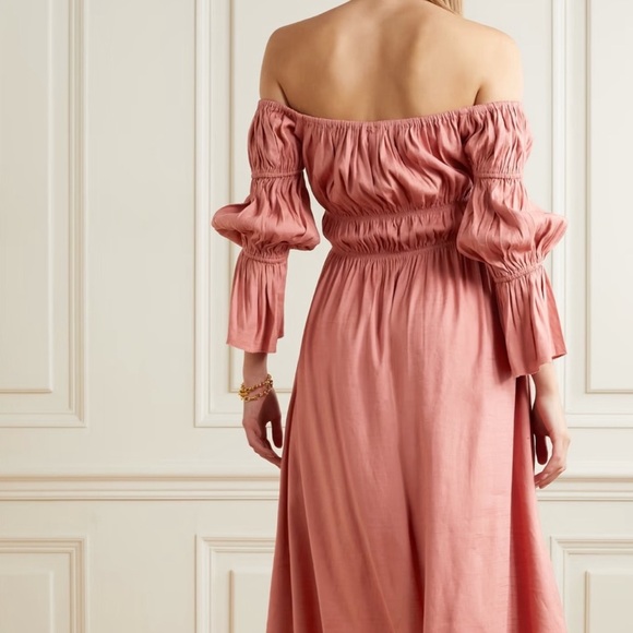 Cult Gaia NWT Pink Stella Linen-blend Midi Dress size Large - Picture 3 of 10